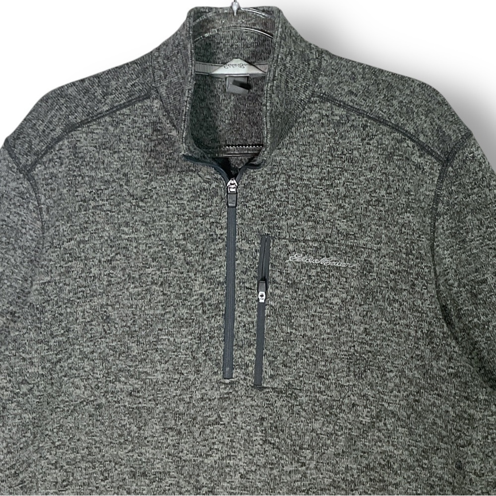 Eddie Bauer Men's Fleece Pullover Sz XL Half Zip Casual Gray - Picture 2 of 12